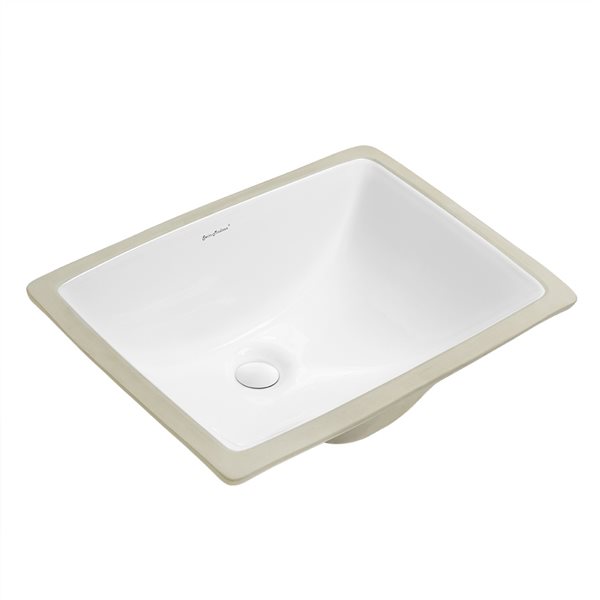 Swiss Madison Plaisir White Ceramic Undermount Square Bathroom Sink (18.5-in x 14-in)