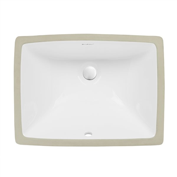 Swiss Madison Plaisir White Ceramic Undermount Square Bathroom Sink (18.5-in x 14-in)