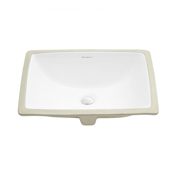 Swiss Madison Plaisir White Ceramic Undermount Square Bathroom Sink (18.5-in x 14-in)