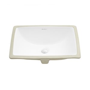 Swiss Madison Plaisir White Ceramic Undermount Square Bathroom Sink (18.5-in x 14-in)