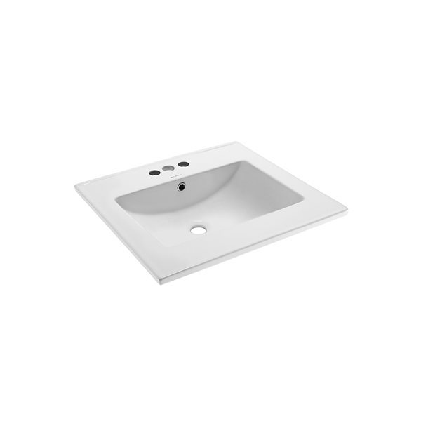 Swiss Madison Single White Ceramic Drop-in Rectangular Bathroom Sink (18.5-in x 24.25-in)