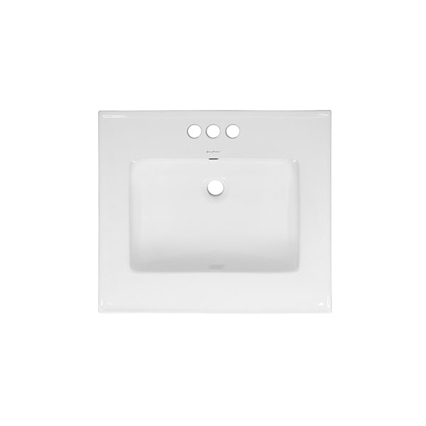 Swiss Madison Single White Ceramic Drop-in Rectangular Bathroom Sink (18.5-in x 24.25-in)