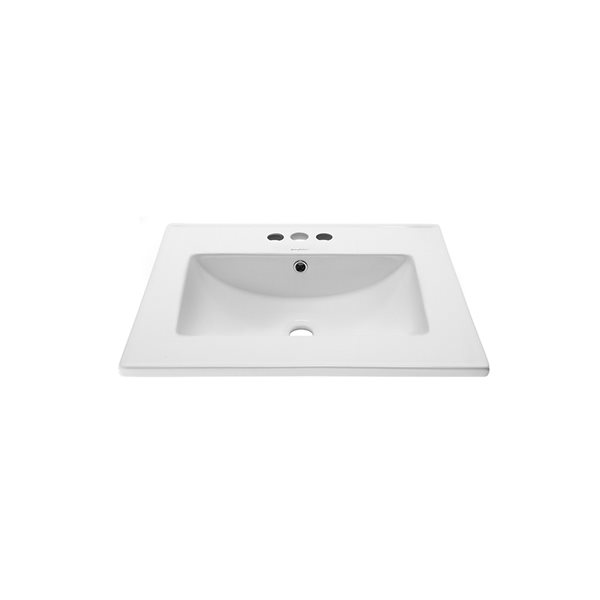 Swiss Madison Single White Ceramic Drop-in Rectangular Bathroom Sink (18.5-in x 24.25-in)