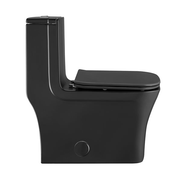 Swiss Madison Concorde Black Dual Square Toilet 12-in Rough-In Size