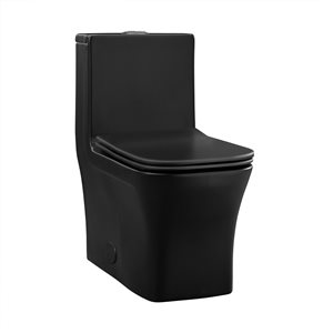 Swiss Madison Concorde Black Dual Square Toilet 12-in Rough-In Size