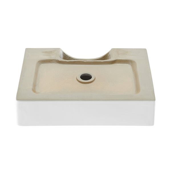 Swiss Madison Claire White Ceramic Vessel Rectangular Bathroom Sink (20.87-in x 13.75-in)