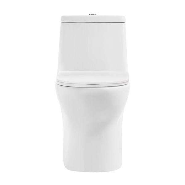 Swiss Madison Ivy White Dual Elongated Toilet 10-in Rough-In Size