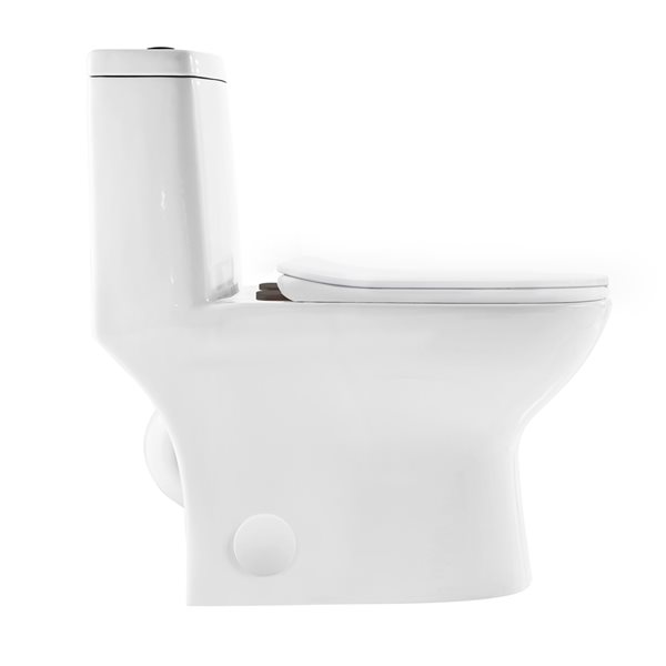 Swiss Madison Ivy White Dual Elongated Toilet 10-in Rough-In Size