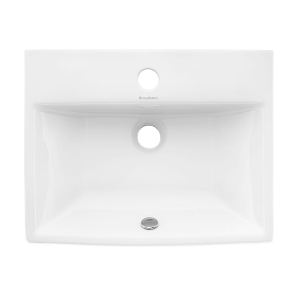 Swiss Madison Sublime White Ceramic Wall-Mount Rectangular Bathroom Sink (17.75-in x 13.56-in)