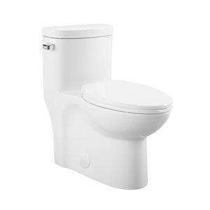 Swiss Madison Sublime White Single Elongated Toilet 12-in Rough-In Size