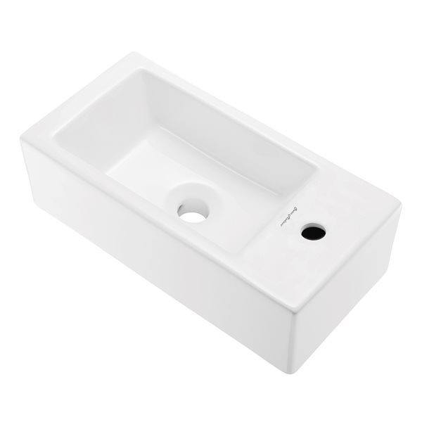 Swiss Madison Voltaire White Ceramic Wall-Mount Rectangular Bathroom Sink (19.7-in x 10-in)