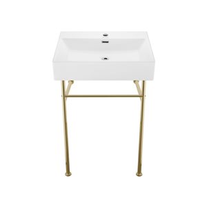 Swiss Madison Claire Gold Ceramic Console Rectangular Bathroom Sink (24-in x 16.53-in)