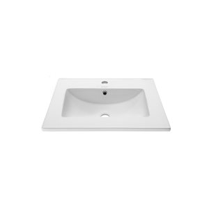 Swiss Madison Single White Ceramic Drop-in Rectangular Bathroom Sink (18.5-in x 24-in)