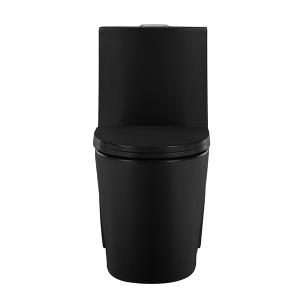 Swiss Madison St. Tropez Black Dual Elongated Toilet 12-in Rough-In Size