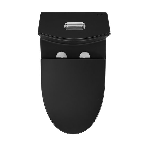 Swiss Madison St. Tropez Black Dual Elongated Toilet 12-in Rough-In Size