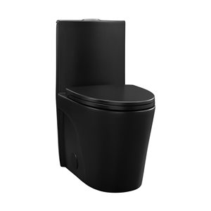 Swiss Madison St. Tropez Black Dual Elongated Toilet 12-in Rough-In Size