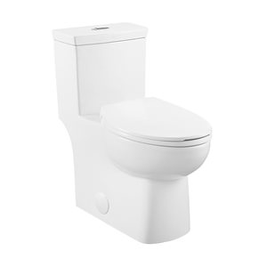 Swiss Madison Classe White Dual Elongated Toilet 12-in Rough-In Size