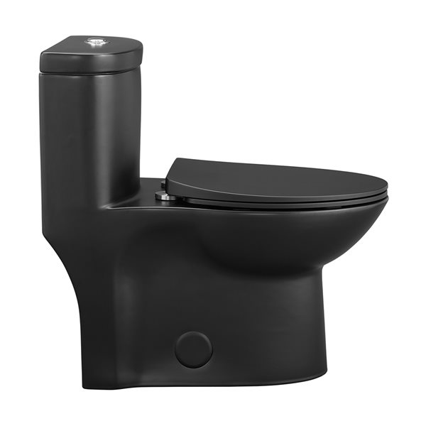 Swiss Madison Sublime Black Dual Elongated Toilet 12-in Rough-In Size