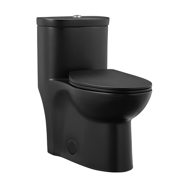 Swiss Madison Sublime Black Dual Elongated Toilet 12 in Rough In Size