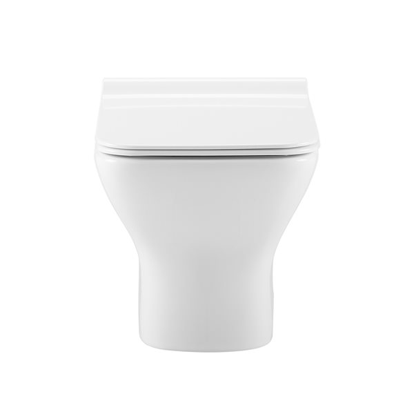 Swiss Madison Carre White Dual Elongated Standard Height Wall-Hung Toilet