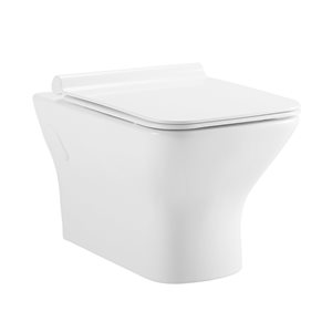 Swiss Madison Carre White Dual Elongated Standard Height Wall-Hung Toilet