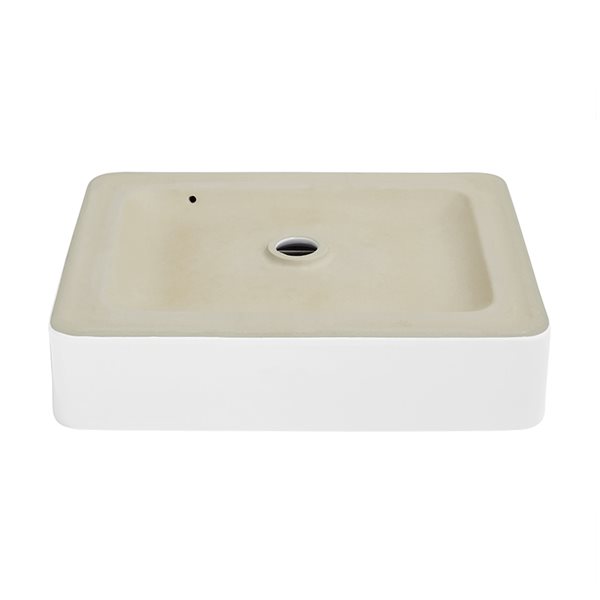 Swiss Madison Concorde White Ceramic Vessel Rectangular Bathroom Sink (20-in x 15.94-in)