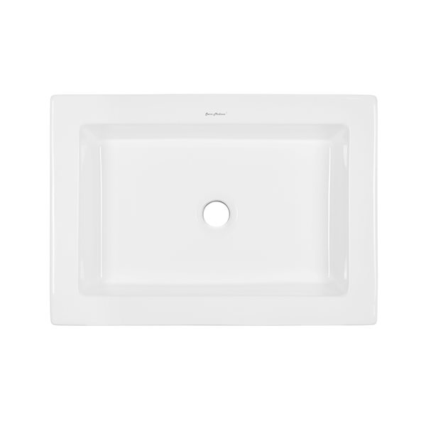 Swiss Madison Voltaire White Ceramic Vessel Rectangular Bathroom Sink (15.75-in x 22-in)