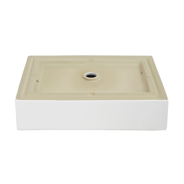 Swiss Madison Voltaire White Ceramic Vessel Rectangular Bathroom Sink (15.75-in x 22-in)