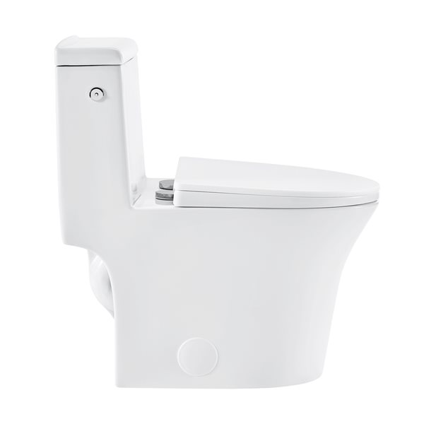 Swiss Madison Hugo White Dual Elongated Toilet 12-in Rough-In Size