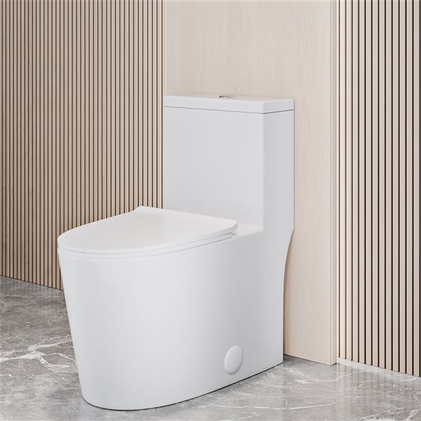 Swiss Madison Dreux White Dual Elongated Toilet 12in RoughIn Size SM
