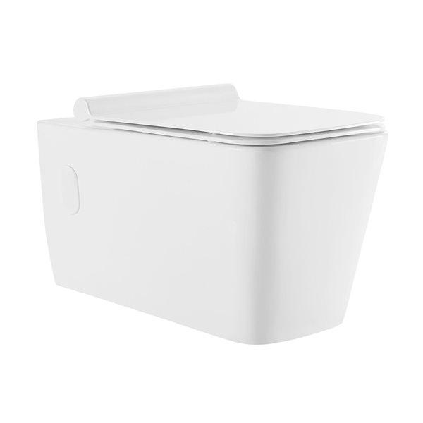 Swiss Madison Concorde White Dual Square Custom Height Wall-Hung Toilet