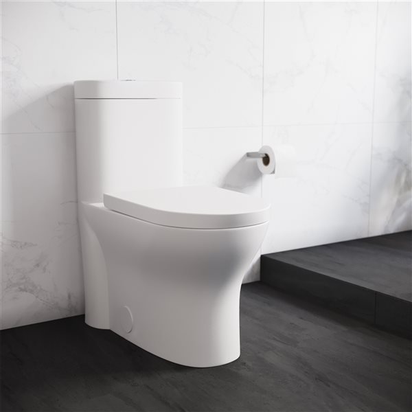 Swiss Madison Monaco White Dual Elongated Toilet 12-in Rough-In Size