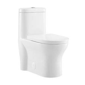 Swiss Madison Monaco White Dual Elongated Toilet 12-in Rough-In Size