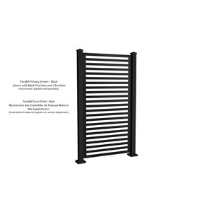 Sunbelly Privacy Screens 36-in x 68-in Black Aluminum Outdoor Parallel Privacy Screen