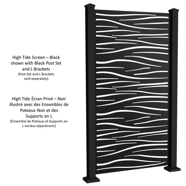 Sunbelly Privacy Screens 36in x 68in Black Aluminum Outdoor High Tide