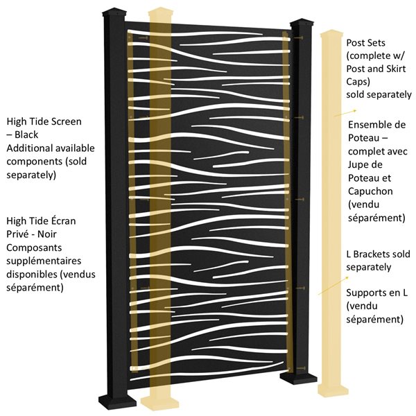 Sunbelly 36 x 68-in Aluminum  Black Screen Panel - High Tide (Screen Only)