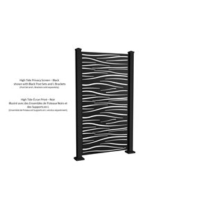 Sunbelly Privacy Screens 36-in x 68-in Black Aluminum Outdoor High Tide Privacy Screen