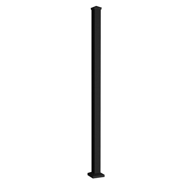 Sunbelly Privacy Screens 6-ft Black Aluminum Deck Post with Cap Skirt