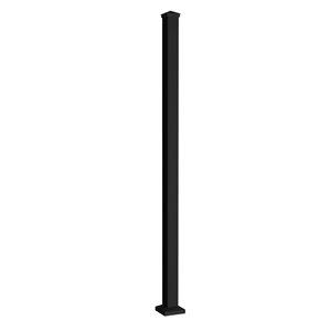 Sunbelly Privacy Screens 6-ft Black Aluminum Deck Post with Cap Skirt