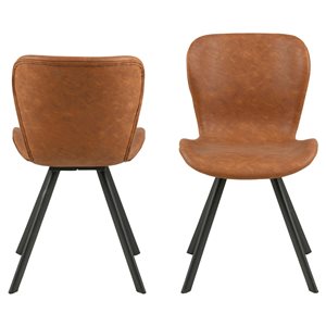 Actona Batilda Contemporary Faux Leather Parsons Chair - Set of 2