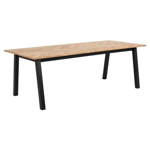 Table de salle à manger rectangulaire Brighton par Actona en placage de chêne et MDF noir