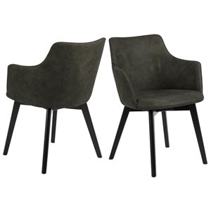 Actona Bella Contemporary Polyester Arm Chair - Set of 2