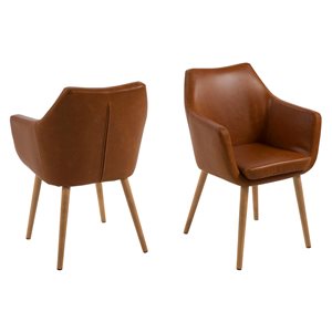 Actona Nora Contemporary Faux Leather Arm Chair