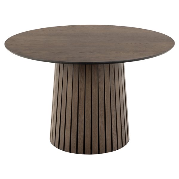 Actona Christo Round Smoked Oak Veneer Dining Table H000021842 | RONA