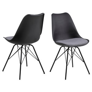 Actona Eris Contemporary Faux Leather Side Chair - Set of 2