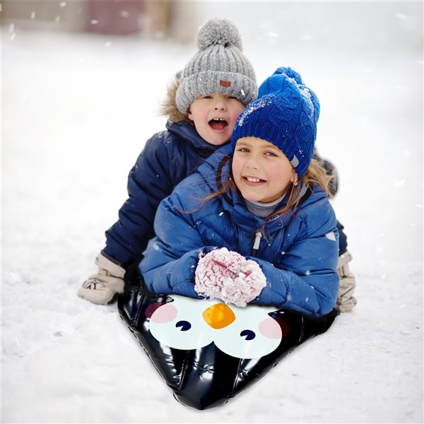 Luge Gonflable Enfants 2 Places 200cm COSTWAY-Tubes De Neige Chambre à Air En Caoutchouc Sangle De Remorquage,Siège Rembourré-Rouge - Sport