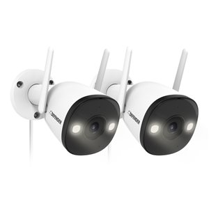 Defender Guard Pro 2K Wi-Fi Plug-In IP Outdoor Security Cameras with SD Card (2-Pack)