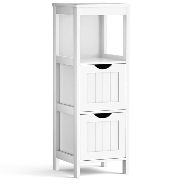 Costway 12-in x 35-in White MDF Etagere with 2 Drawers