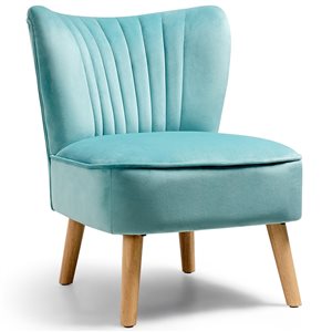 Costway Modern Turquoise Velvet Accent Chair
