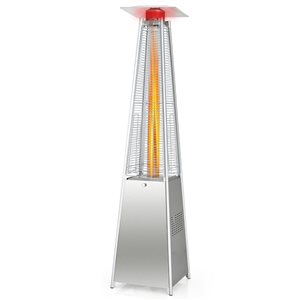 Costway 42000-BTU Silver Stainless Steel Floorstanding Liquid Propane Patio Heater